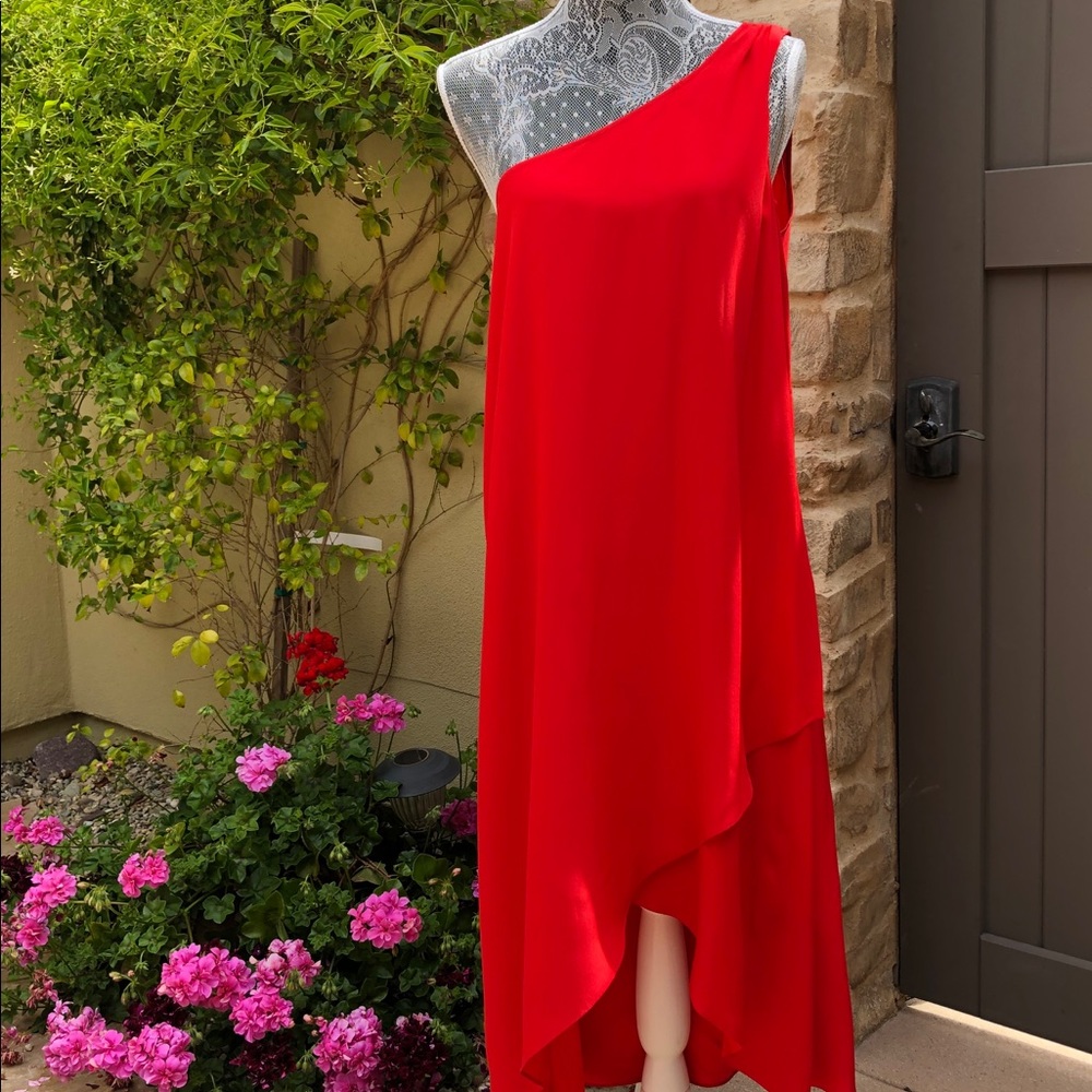 Red One Shoulder Jay Godfrey Dress